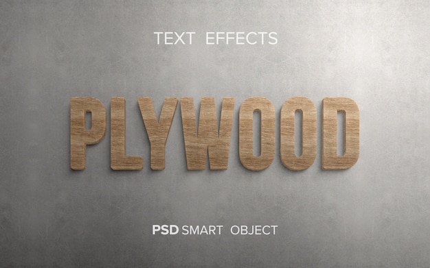 Word with wooden text effect