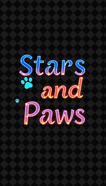 the words quot stars and cats paws quot on a black background