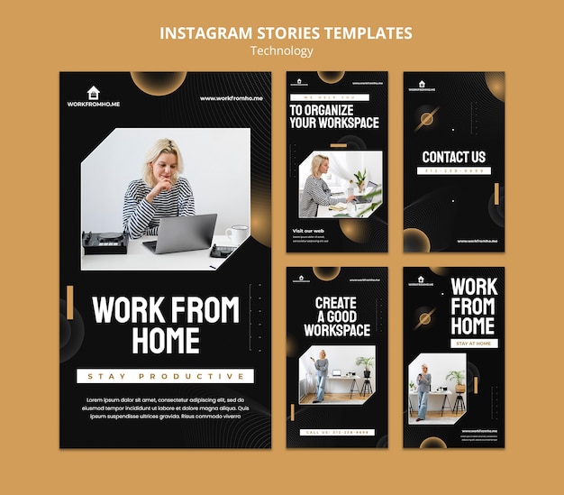 Work from home instagram stories template