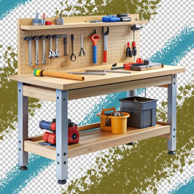 Workbench with tools