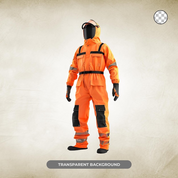 Worker in Safety Suit isolated on transparent background