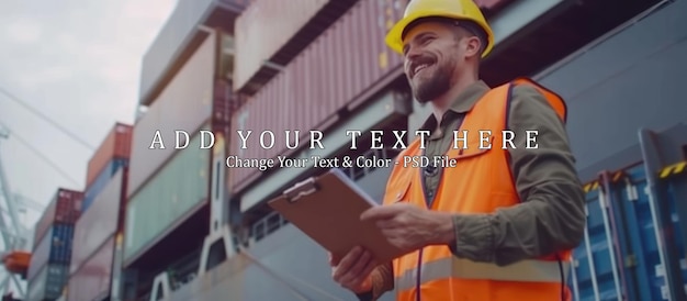 Worker Smiling at the Container Ship