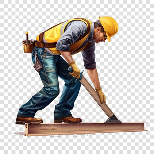 Workers using a level illustration Construction