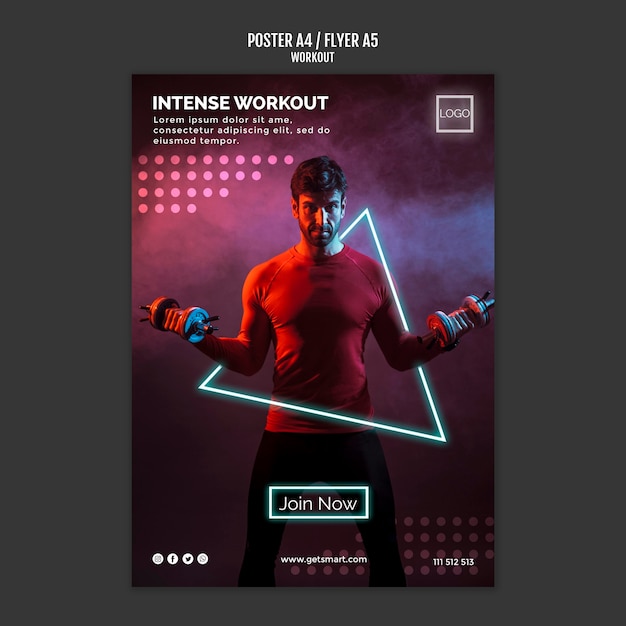 PSD workout concept poster design