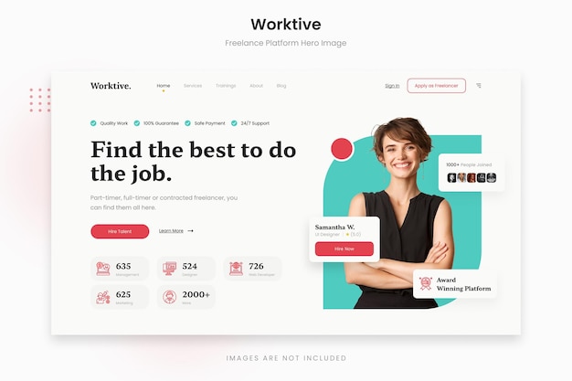 Worktive - Clean Modern Freelance Platform Hero Image