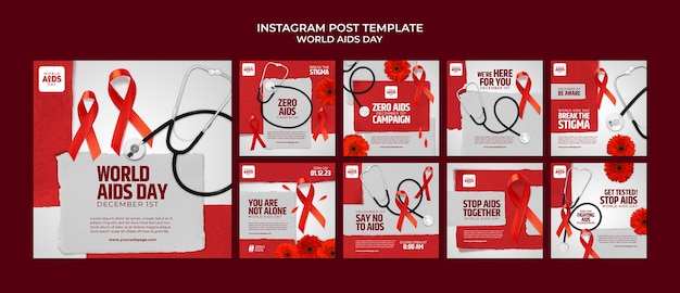 World aids day template design