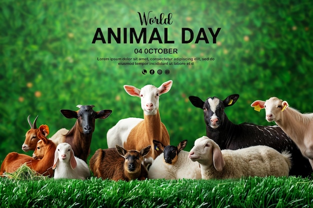 PSD world animal day social media post design