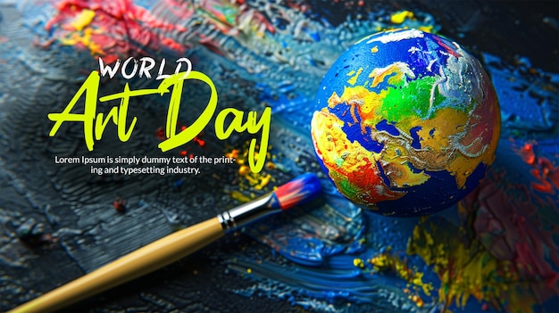 world art day background with earth and color