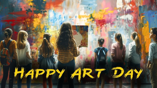 world art day background with earth and color