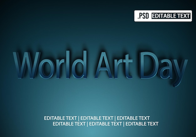 World Art Day text style effect