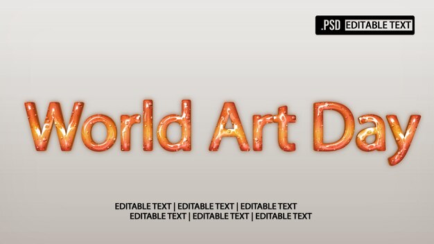 World Art Day text style effect