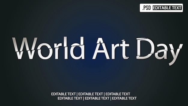 World Art Day text style effect