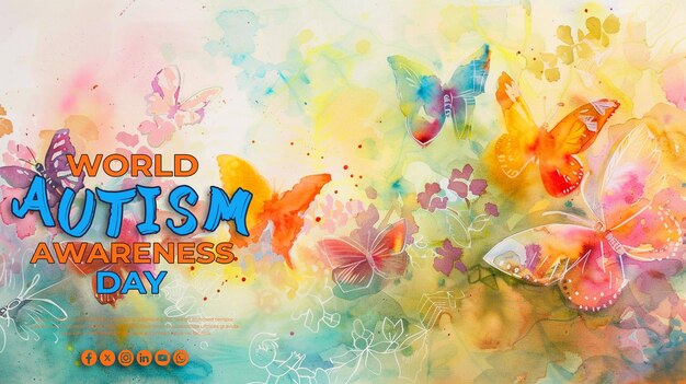 World autism awareness day concept with a psd background