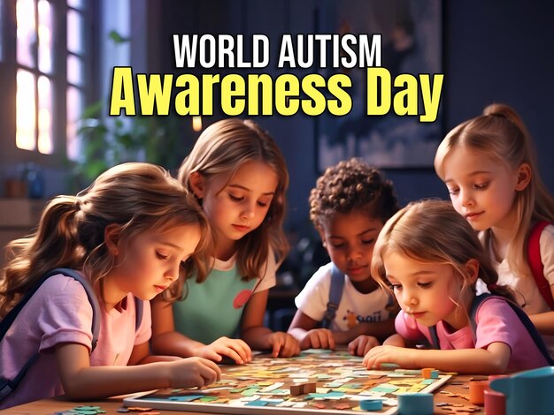 world autism awareness day social media banner