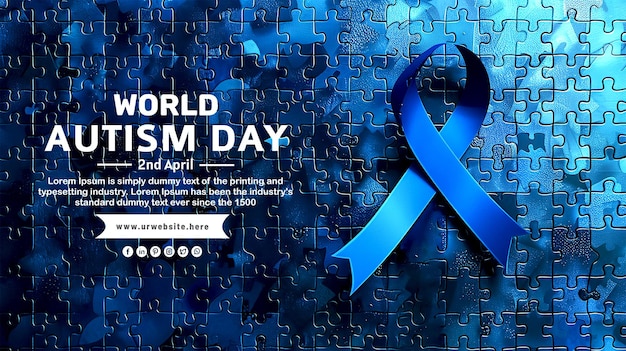 World autism awareness month card and media social post banner design template