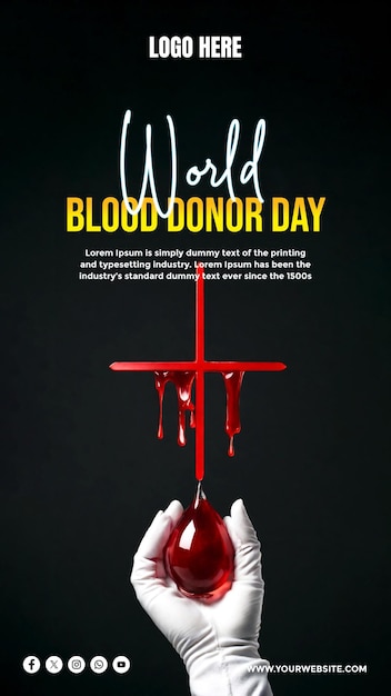 World Blood Donor Day Social media banner and poster template