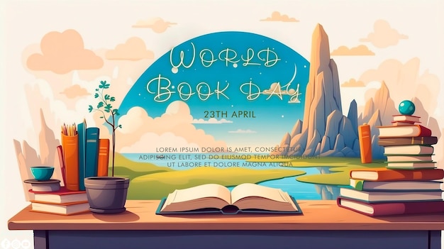 World book day celebration invitation template