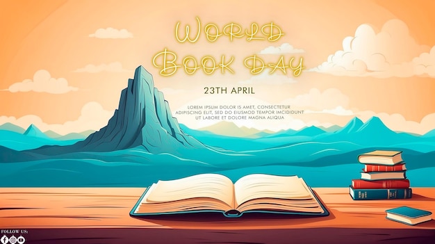 World book day celebration invitation template