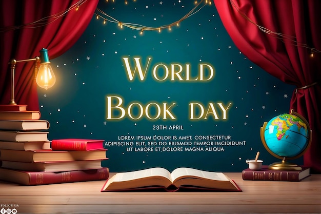 World book day celebration invitation template