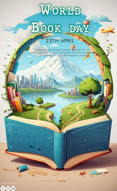 World book day celebration invitation template