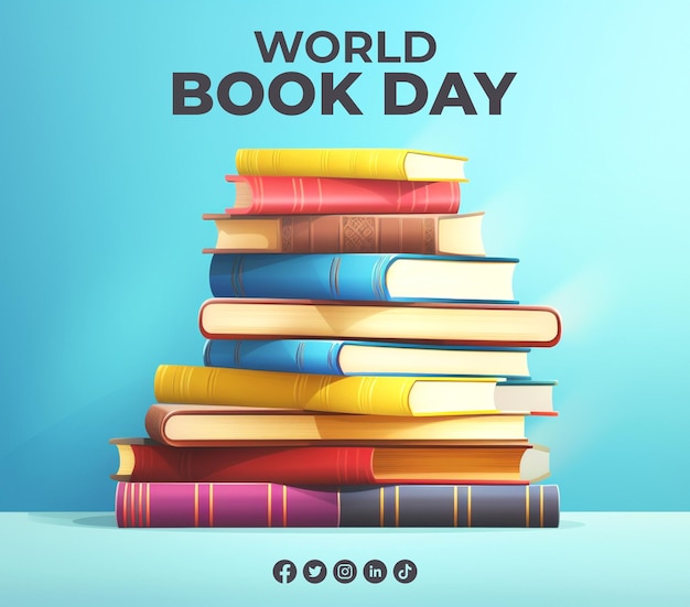 World book day social media post template design