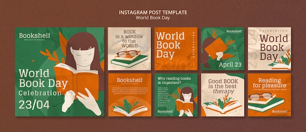 PSD world book day template design