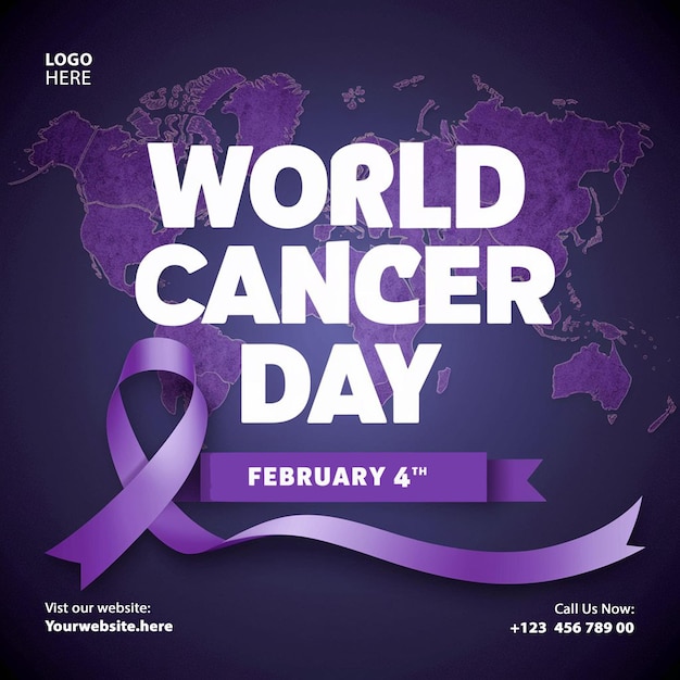 PSD world cancer awareness day 4th feburary social media post instagram template