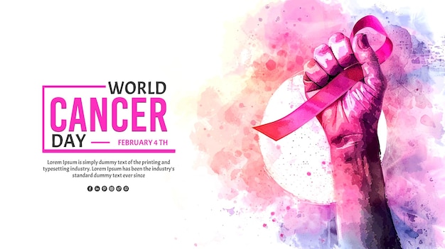 PSD world cancer day awareness social media poster template design