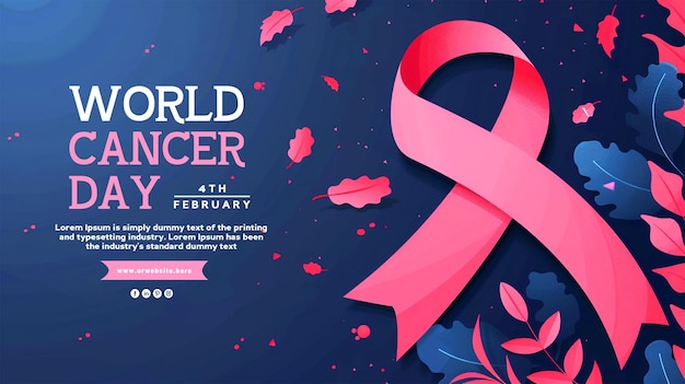 World cancer day awareness social media poster template design