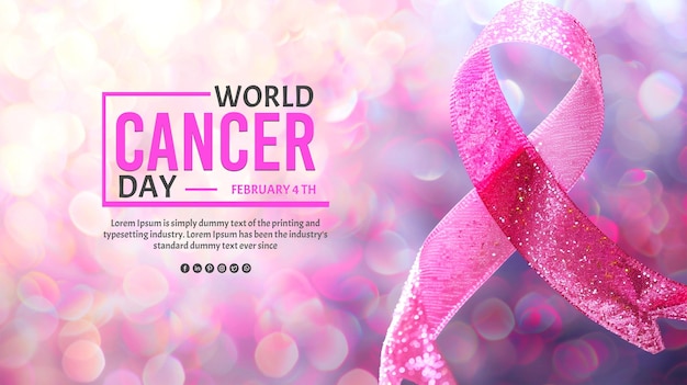 World cancer day awareness social media poster template design