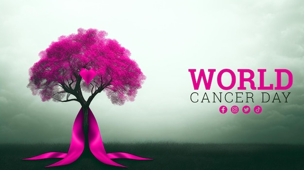 World Cancer day background template and banner