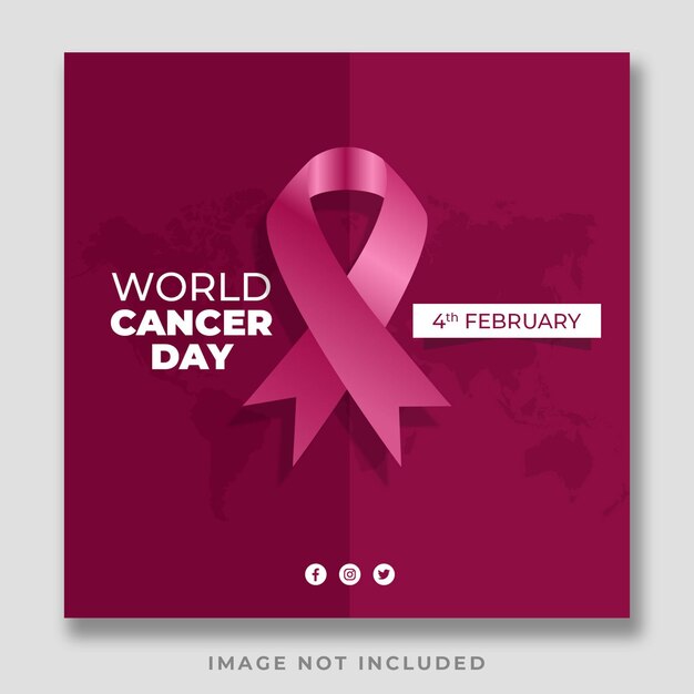 PSD world cancer day creative and 3d social media post