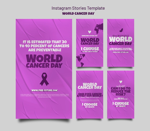 World cancer day instagram stories collection