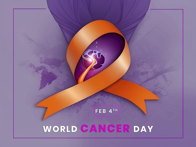 PSD world cancer day ribbon design as a symbol psd