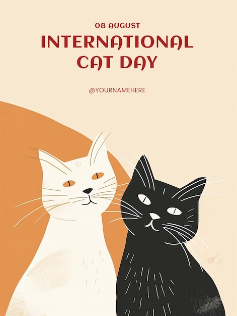 World Cat Day banner with a cute kitten background