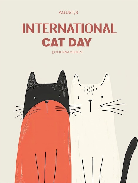 World Cat Day banner with a cute kitten background