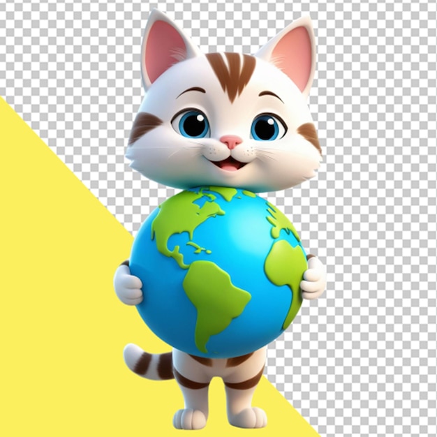 PSD world cat day png illustration