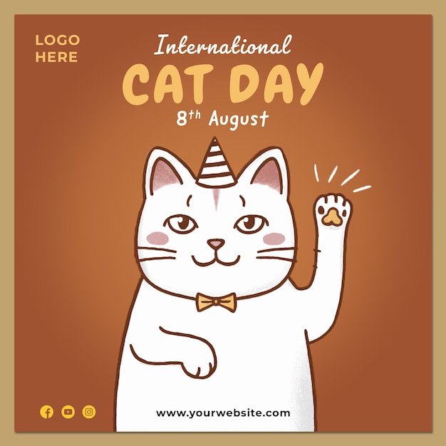 World Cat Day Post template