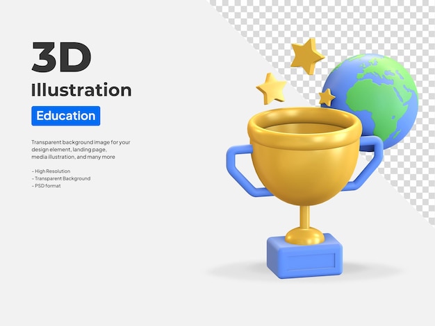 World champion icon 3d illustration render