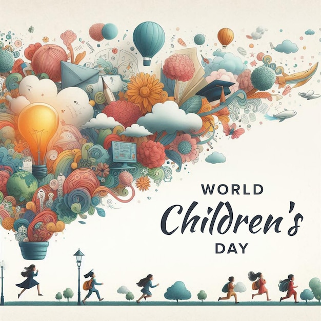 PSD world childrens day square banner design template