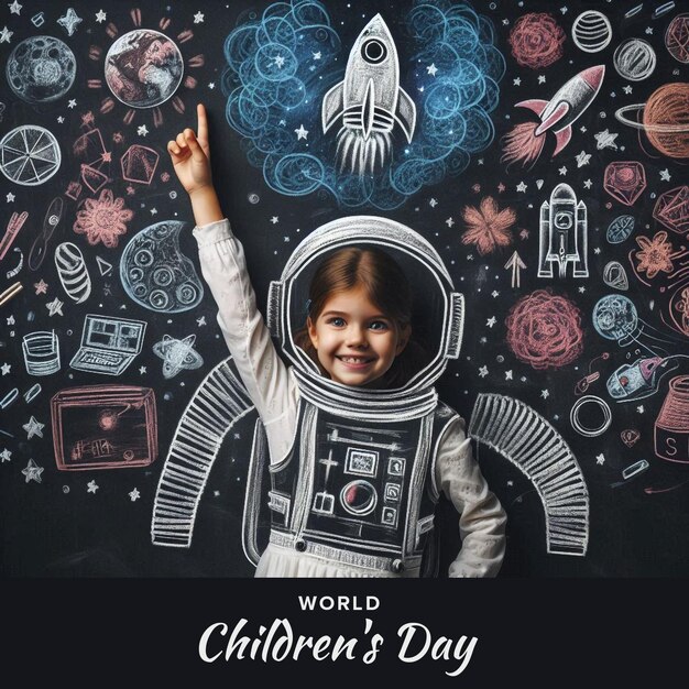 PSD world childrens day square banner design template