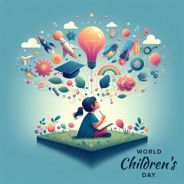 PSD world childrens day unique banner design template