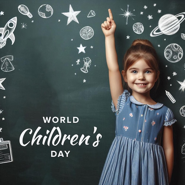 World Childrens Day Wishes Post Banner Design Template