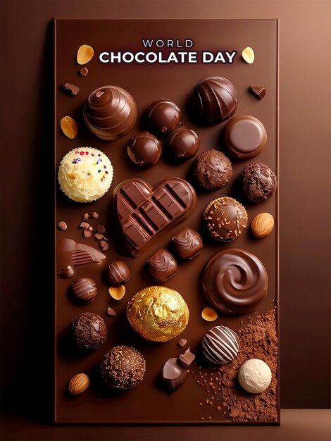 PSD world chocolate day background