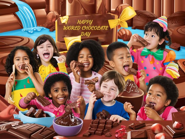 PSD world chocolate day celebrating with children