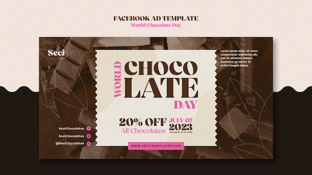 PSD world chocolate day celebration facebook template