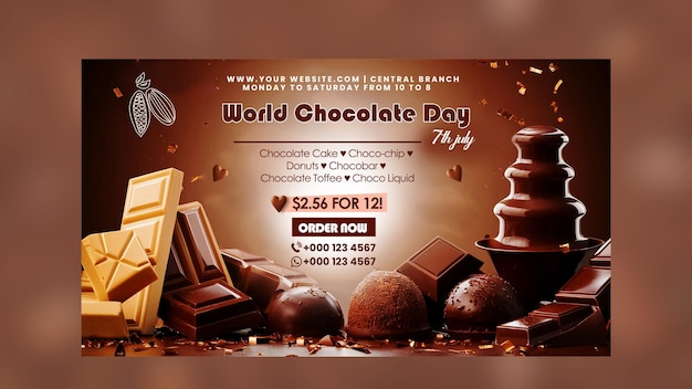 World chocolate day celebration invitation template