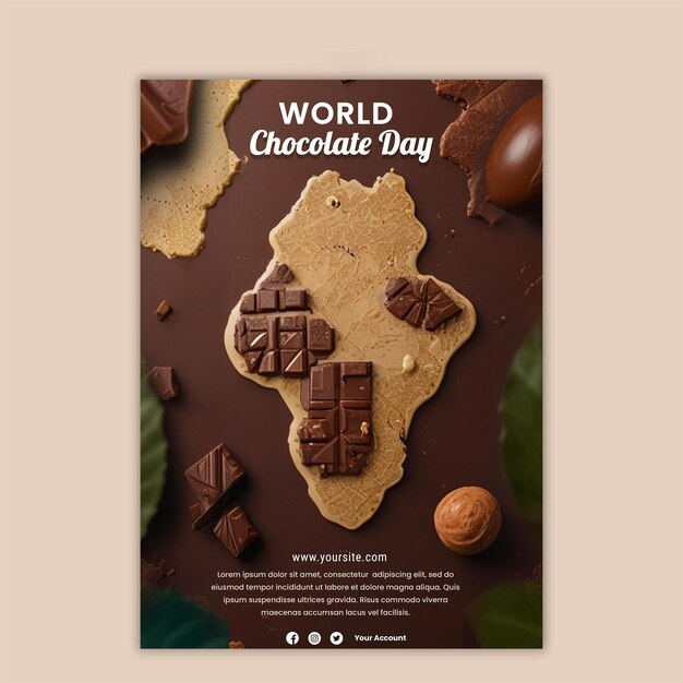 World chocolate day celebration invitation template