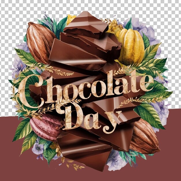 PSD world chocolate day png illustration