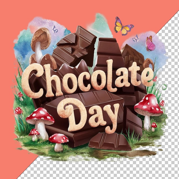 PSD world chocolate day png illustration